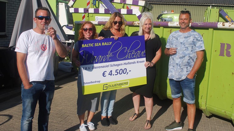 Helse Baltic Sea Rally levert Dierenasiel Schagen-Hollands Kroon 4500 euro op