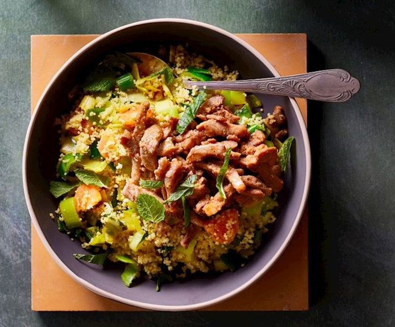 Wat eten wij vandaag: Shoarma met prei en couscous