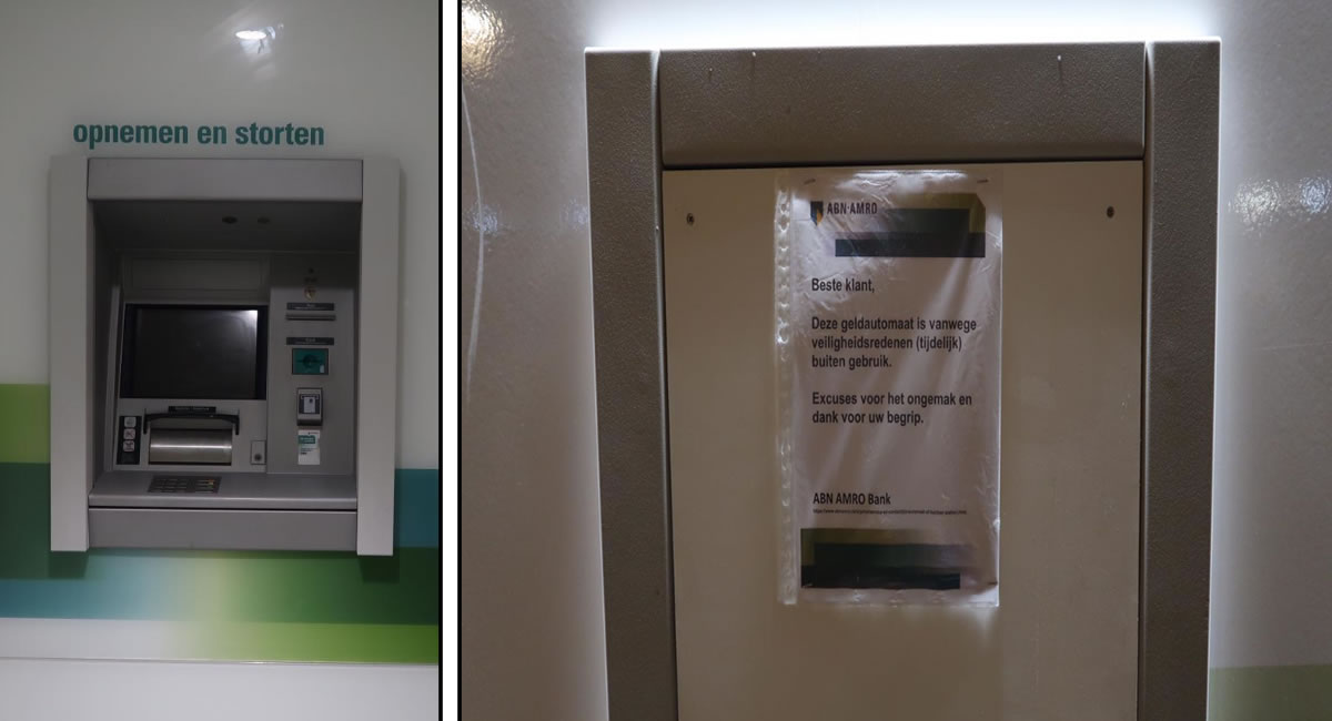 ABN sluit massaal haar geldautomaten, middenstanders kunnen geen geld meer storten