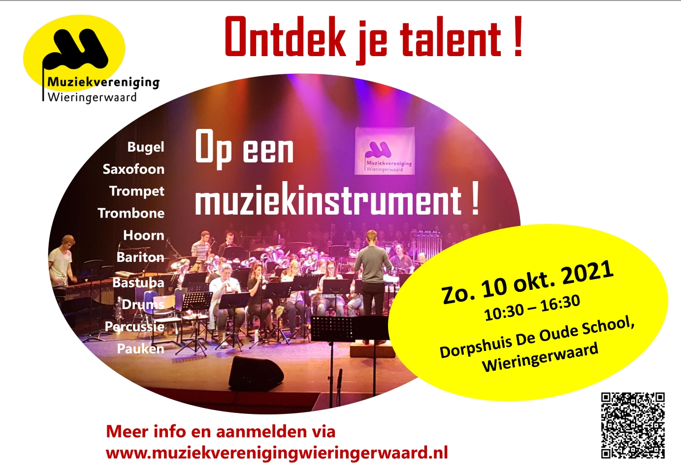 Dit is je kans: ontdek gratis je muzikale talent bij Muziekvereniging Wieringerwaard